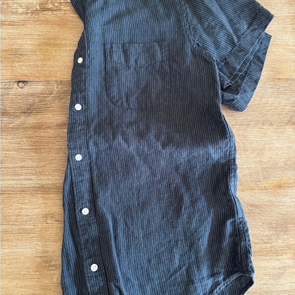 J.Crew Irish Linen Short Sleeve Button Down Shirt